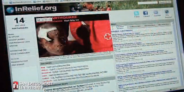web browser showing inrelief.org haiti disaster relief effort