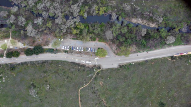 aerial view looking at ground from UAV