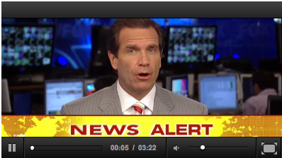 fox news alert on tv screen capture with male news anchor