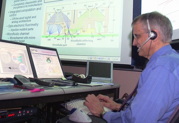 Vanderbilt physicist John Wikswo has developed a very automated style of working, routinely using multiple computers and projectors to collaborate and communicate