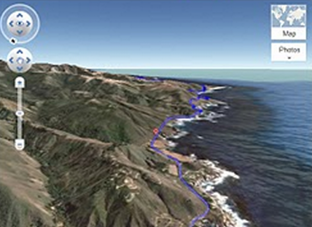 3D Aerial view of user's route